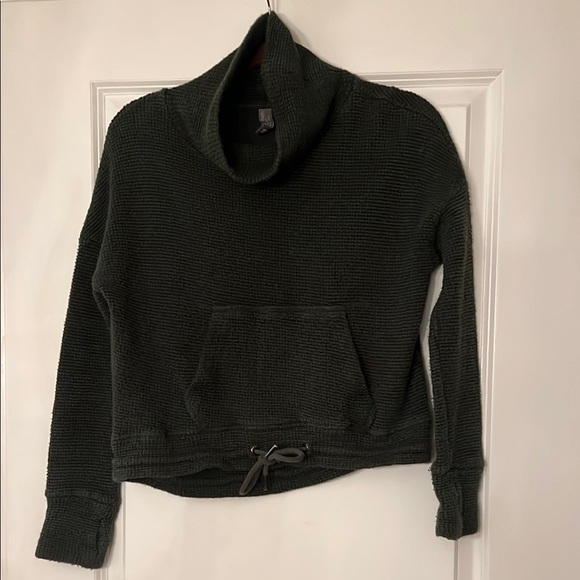 SWEATY BETTY Boucle Funnel Neck Sweatshirt In Heath Green - Picture 3 of 7
